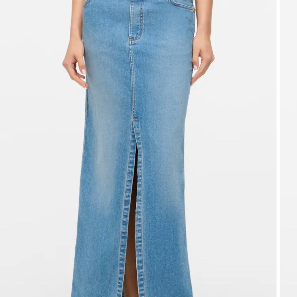 Staud X Wrangler Brand New Without Tags Denim Maxi Skirt Size Small Size 26